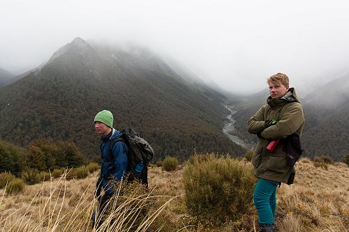 Josh Stoddard and Sam Engelbrecht staunchly defy the elements. 