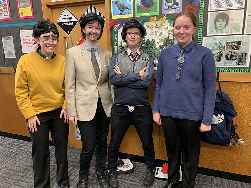 Mr Barlow, Mr Sparrow, Mr Scott and Mr Moore (Isobel Fraser, Tessa Campbell, Imogene Maclean and Ella Calder)