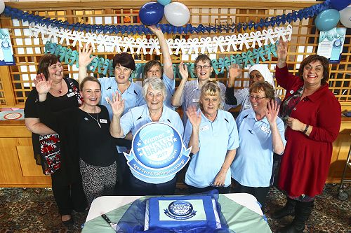 Peacehaven Village staff celebrating the Trusted Brands Award