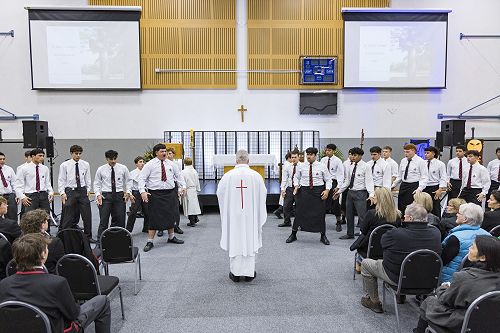 Powerful: The kapa haka group performing at Feast Day Mass.
