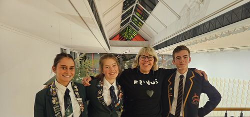 Drama students outside the council chambers after making their submissions on the DCC's Annual Plan 2024