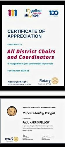 PDG Merewyn Wright recognitions 