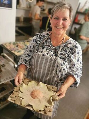 Miems Slabbert showing her creation!