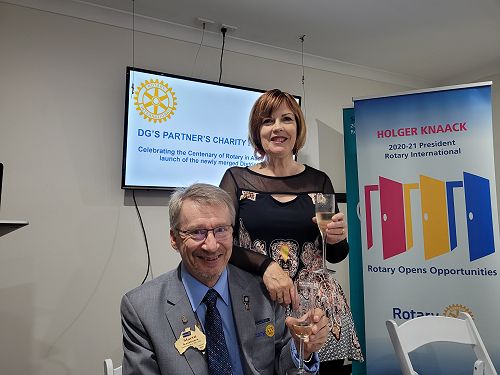 Karen and I settling in to the event