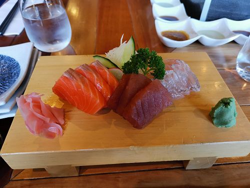Salmon, Tuna and Gurnard Sashimi (raw fish)   