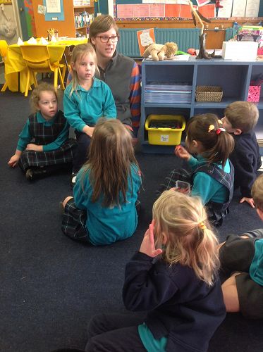 Nora, Mrs Spicers' student from Germany loves visiting out tamariki and answering questions about life in Germany.  Guten Tag Nora!