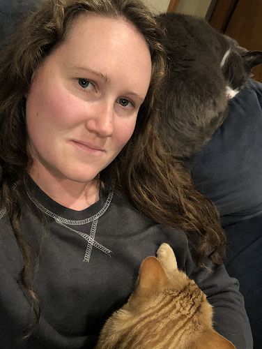 Christina and her cats!