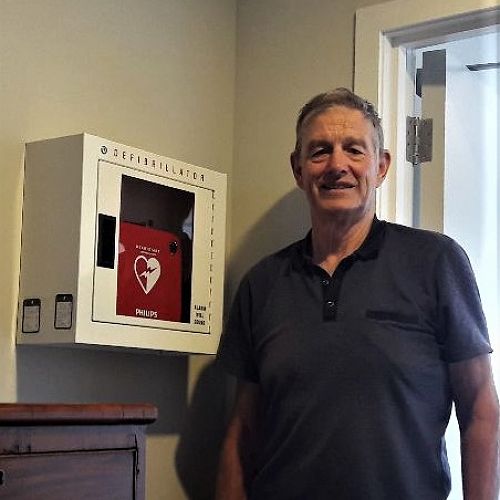 John Pickering with the Defibrillator 