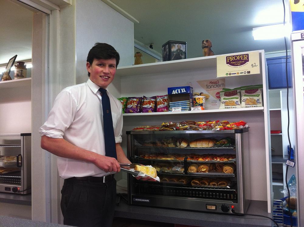 Gwyn Jones serving up some of the John McGlashan Canteen's delicious fresh food