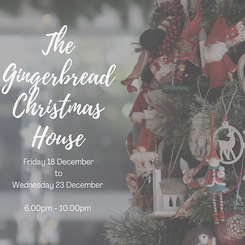 The Gingerbread Christmas House, supporting Camp Purple Live 2021.