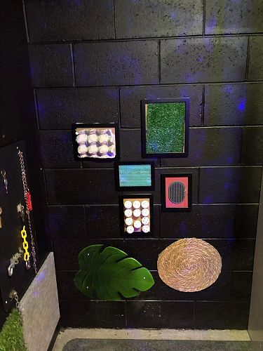 The dark room also has a sensory wall.