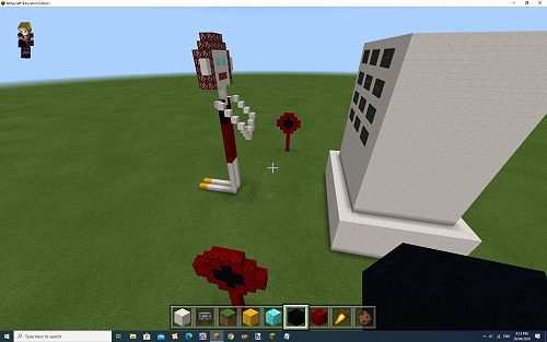 Holly designed this Minecraft build as a remembrance of Anzac Day.