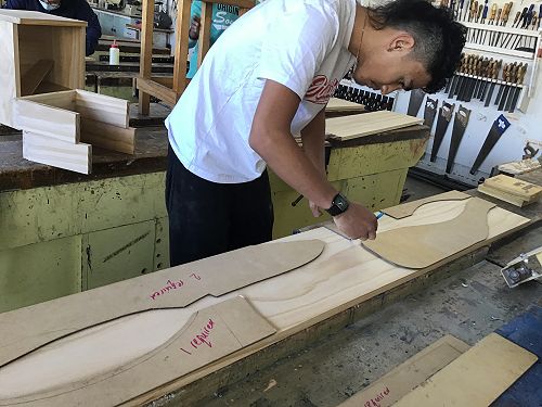 Oho marking out the pattern