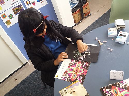 Diwali Chalk Drawings - ELL Class T4 2018