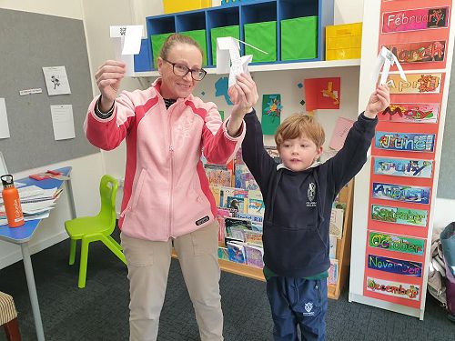 Harry and Kerry trialling their helicopters