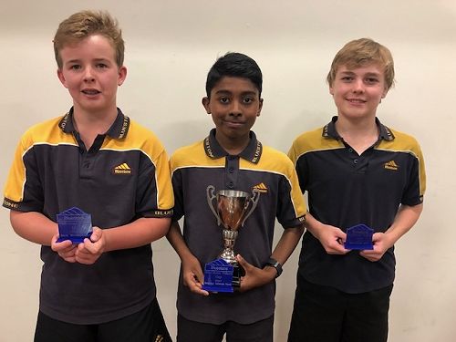 Ben Williamson,  Rakshay Jainesh Nand and Braydon Hill - winners of the Bluestone Values Cup