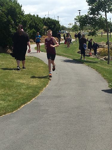 Max, finishing the run. 4th overall.