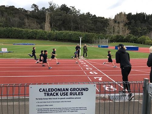 Students competing in the sprints.