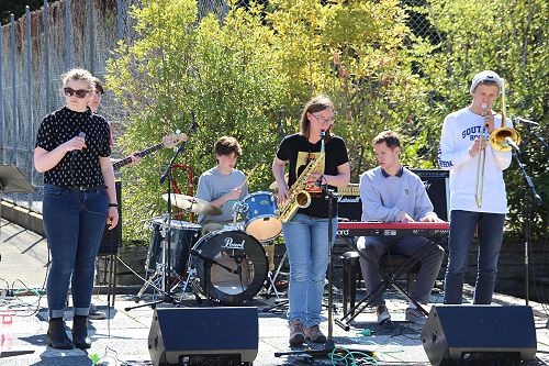 Outdoor Music Concert and Market Stalls