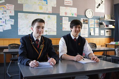 Y13 students Joe Corbett and David Marshall