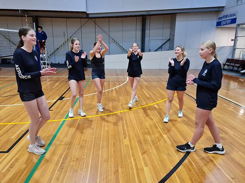 Senior Gold Celebrate their win over St Hilda's Yellow