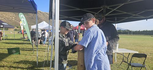 Zavier and Jacob working hard on the fencing module.