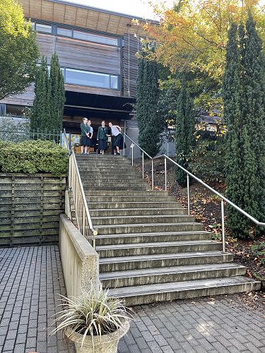 Year 10's attempting to roll their eggs the furtherest! 