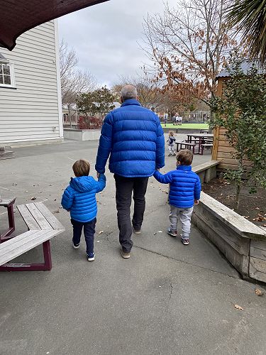 The Blue boys off to visit Harold....