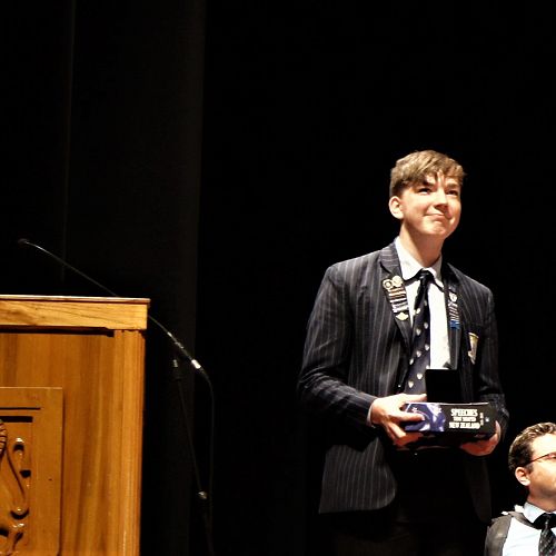 Pictured above is Cam Fraser the King's High School Dux for 2022. Cam was also awarded the Bryan Frost Award for Independent Thought and Critical Thinking
