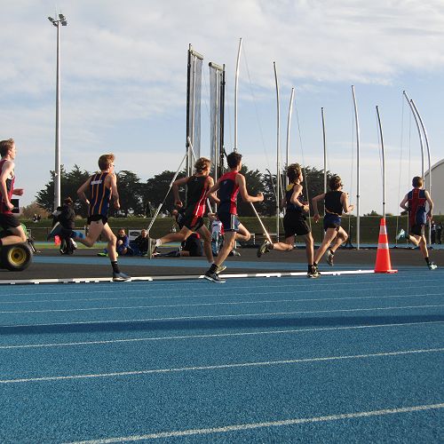 Archie Jones in action in the Under 15 3000m