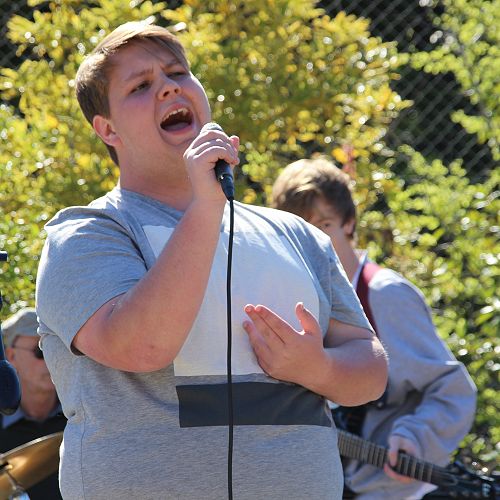 Outdoor Music Concert and Market Stalls