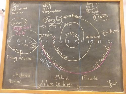 Blackboard notes shared at the recent Child Development and the Steiner Curriculum Workshop 
