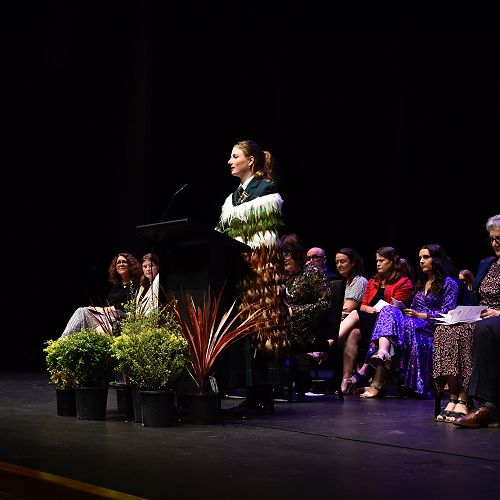 Ella delivering her beautifully crafted valedictory address