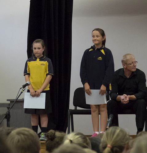 Year 5-6 students with Class Excellence certificates