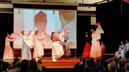 Chinese dancers: Wenxi (Judy) Zeng, Huijie (Mia) Jia, Weiran (Grace) Dong, Weiyi (Lucy) Dong, Zitong (Amber) Zhang, Junxiao (Yoyo) Chen and Shuyuan (Olivia) Zhao