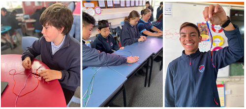 Ruma 10 students putting in the practise for Chinese friendship bracelets before we share our knowledge