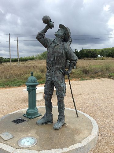 Day 15 Thirsty pilgrim in San Justo de la Vega about 3.5 kms out of Astorga.