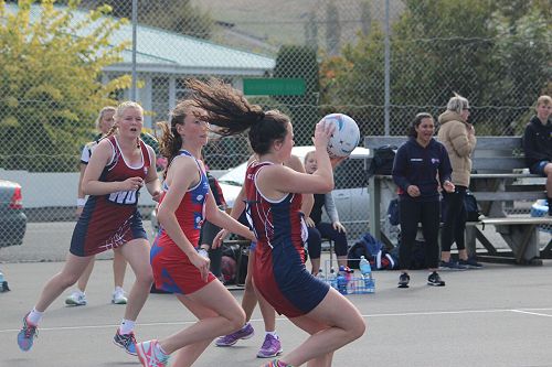 Isabella Young and Mackenzie Saville at Southern Catholic School tournament