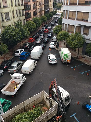 Day 12 Looking down from our room on Avenido Roma in Leon 