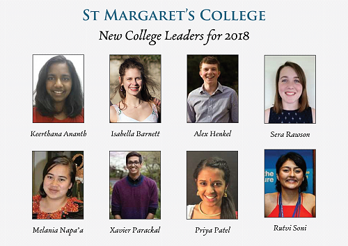 New St Margaret's College Leaders for 2018