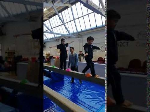 Video: Maya and Ollie practising their balancing on the beam.