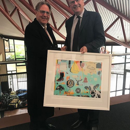 Collegian John Ormiston with Headmaster Grant Lander