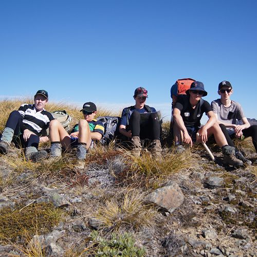 Jack, Oscar, Nic, Archie and Neil at the first of many false summits