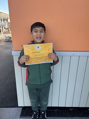 Reyan received his principal's award this week. Congratulations Reyan.
