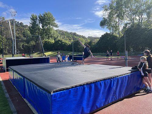 Marie on her way to winning the Girls O13 High Jump
