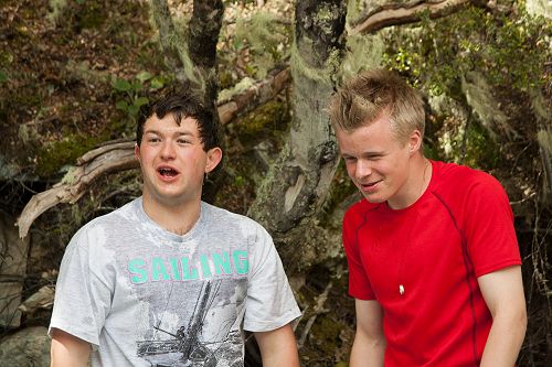Andrew Hughes and Johnny Baker discover the water is a little chilly.