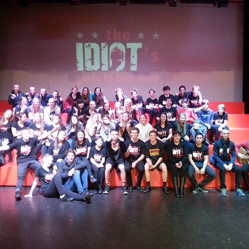 Cast and crew of JMC's major school production for 2015, "The Idiot's Guide to Broadway". 