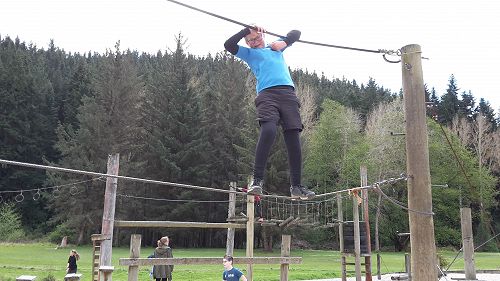 Luke on the confidence course