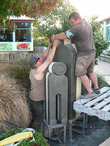 Bluestone and Oamaru stone isn't light!