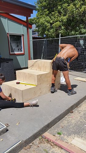 Michael Parata Peiffer building our first tiered seating